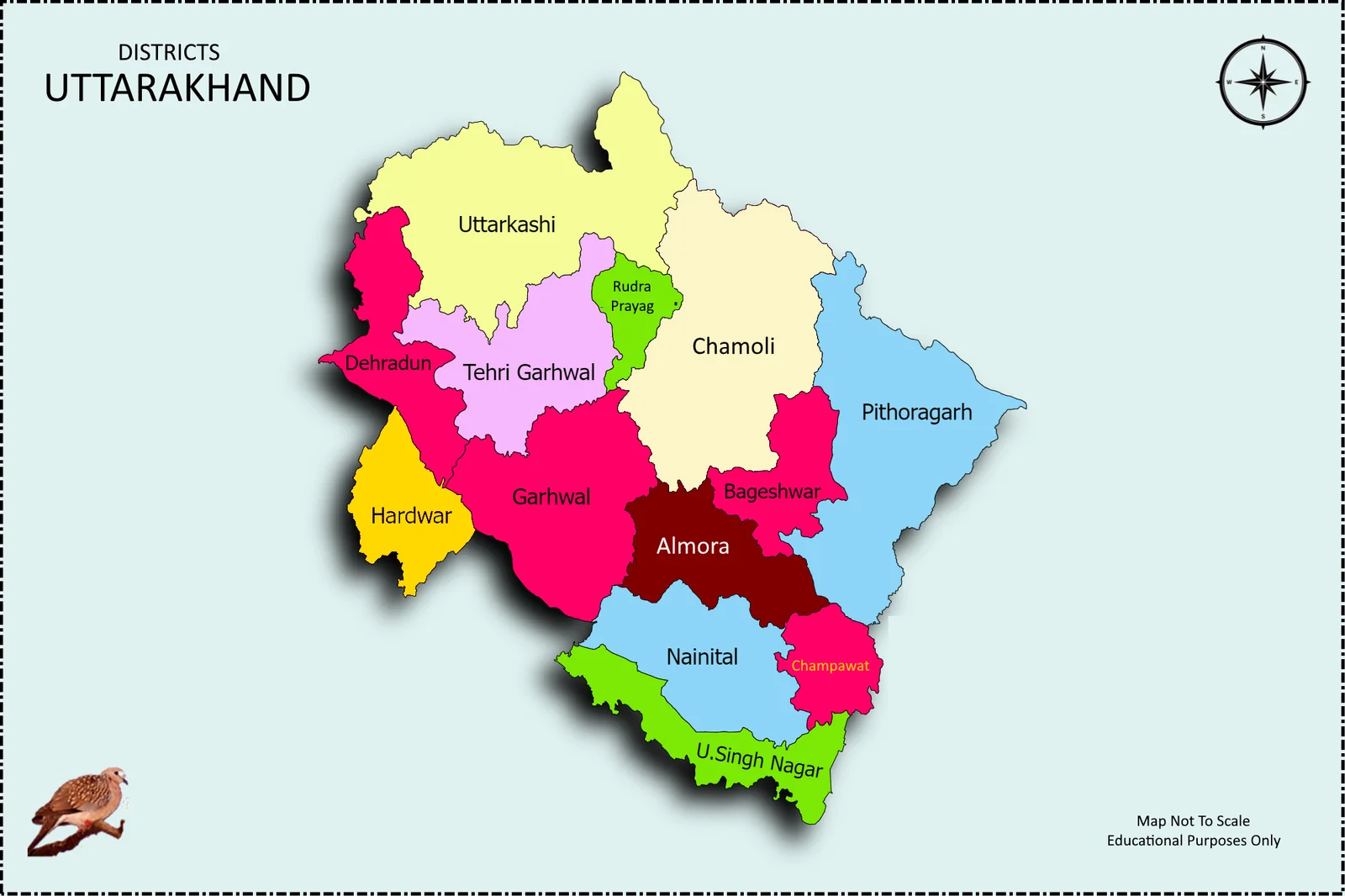 Map of Uttarakhand highlighting various areas served by Ashsan Enterprises